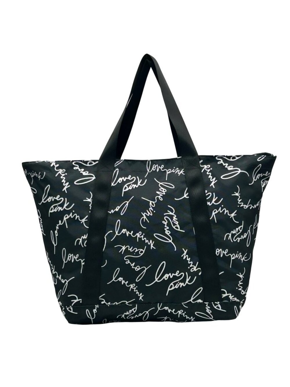 Victoria's Secret Black "Love Pink" Print Tote Bag